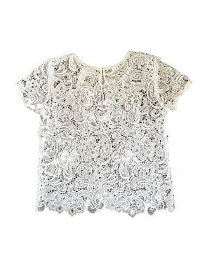 Bisou Bisou Lace Open Weave Overlay Top